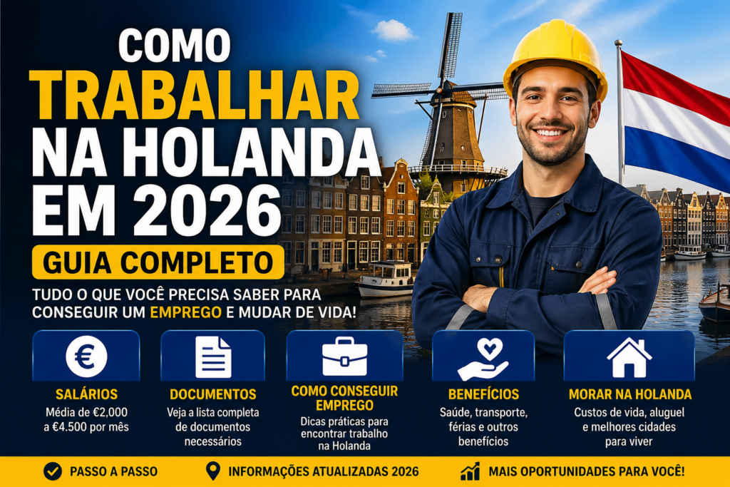 Como Trabalhar na Holanda em 2026 (Guia Completo com Salários, Documentos e Benefícios)