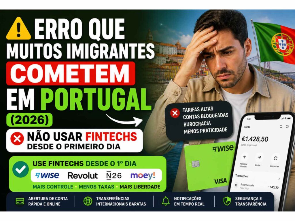 🟢 Erro Que Muitos Imigrantes Cometem em Portugal (2026): Não Usar Fintechs Desde o Primeiro Dia 💳